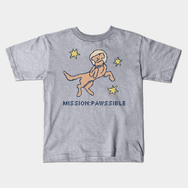 Mission Pawssible Kids T-Shirt by pxlboy